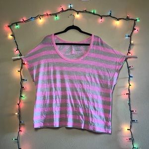 Highlighter Pink Striped T